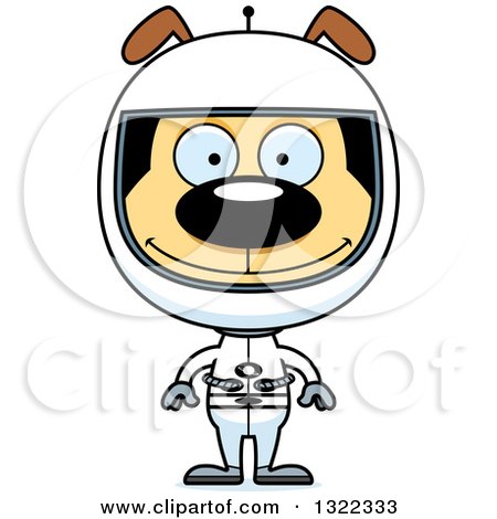 Clipart of a Cartoon Happy Dog Astronaut - Royalty Free Vector Illustration by Cory Thoman