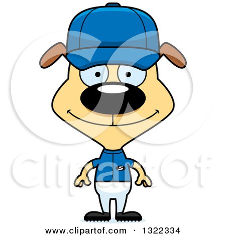 Clipart of a Cartoon Happy Dog Baseball Player - Royalty Free Vector Illustration by Cory Thoman