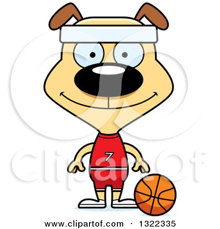Clipart of a Cartoon Happy Dog Basketball Player - Royalty Free Vector Illustration by Cory Thoman