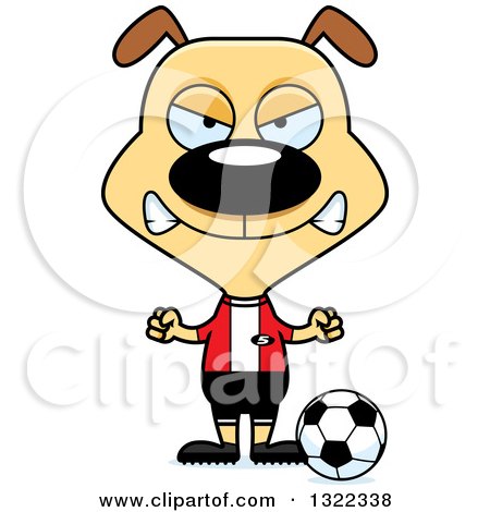 Clipart of a Cartoon Mad Dog Soccer Player - Royalty Free Vector Illustration by Cory Thoman