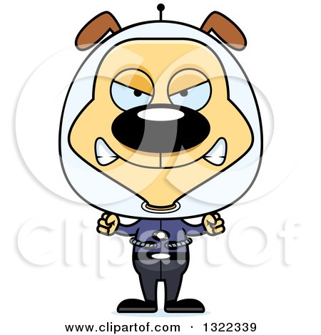 Clipart of a Cartoon Mad Space Dog - Royalty Free Vector Illustration by Cory Thoman