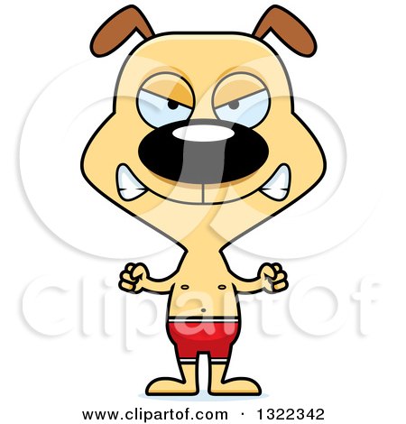 Clipart of a Cartoon Mad Dog Swimmer - Royalty Free Vector Illustration by Cory Thoman