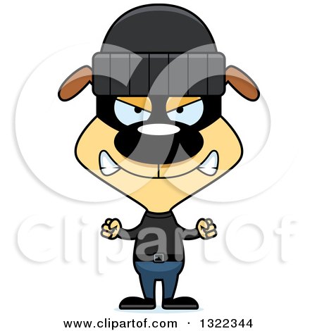 Clipart of a Cartoon Mad Dog Robber - Royalty Free Vector Illustration by Cory Thoman