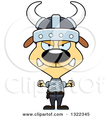 Clipart of a Cartoon Mad Dog Viking - Royalty Free Vector Illustration by Cory Thoman