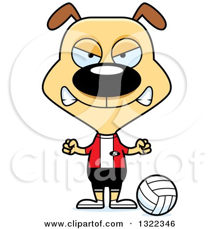 Clipart of a Cartoon Mad Dog Volleyball Player - Royalty Free Vector Illustration by Cory Thoman