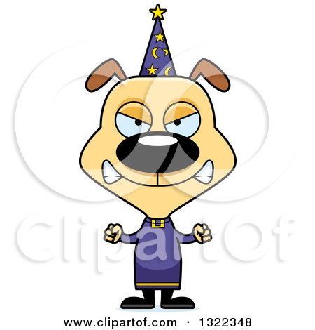 Clipart of a Cartoon Mad Dog Wizard - Royalty Free Vector Illustration by Cory Thoman