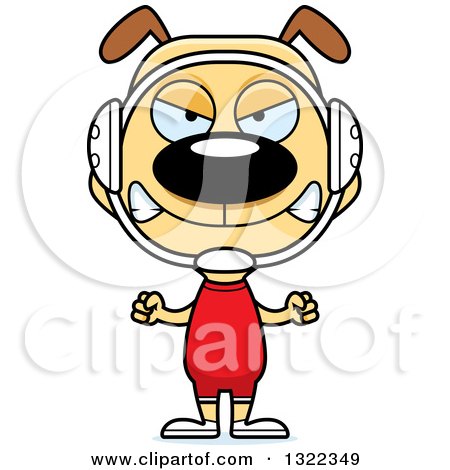 Clipart of a Cartoon Mad Dog Wrestler - Royalty Free Vector Illustration by Cory Thoman