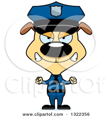 Clipart of a Cartoon Mad Dog Police Officer - Royalty Free Vector Illustration by Cory Thoman
