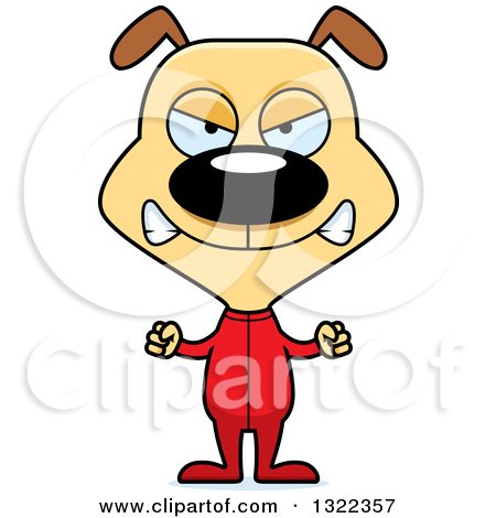 Clipart of a Cartoon Mad Dog in Pajamas - Royalty Free Vector Illustration by Cory Thoman