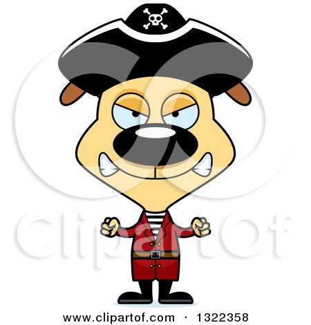 Clipart of a Cartoon Mad Pirate Dog - Royalty Free Vector Illustration by Cory Thoman