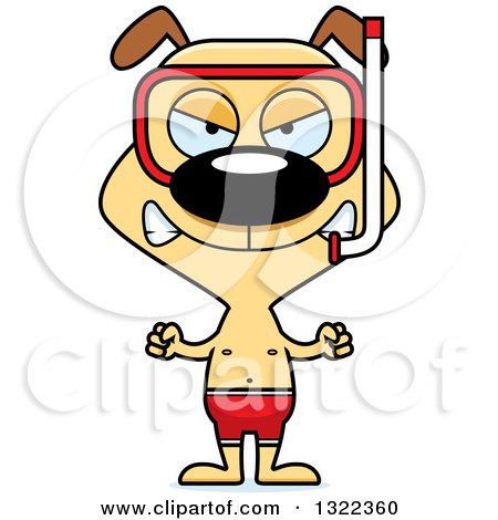 Clipart of a Cartoon Mad Snorkel Dog - Royalty Free Vector Illustration by Cory Thoman