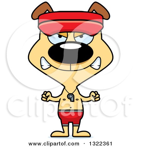 Clipart of a Cartoon Mad Dog Lifeguard - Royalty Free Vector Illustration by Cory Thoman