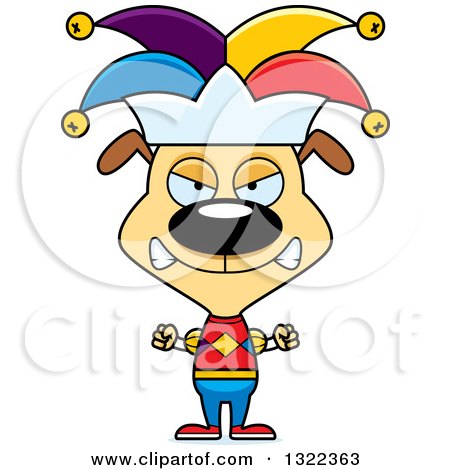 Clipart of a Cartoon Mad Dog Jester - Royalty Free Vector Illustration by Cory Thoman