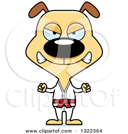 Clipart of a Cartoon Mad Karate Dog - Royalty Free Vector Illustration by Cory Thoman