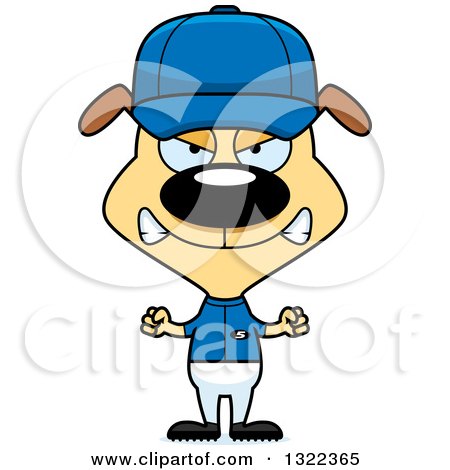 Clipart of a Cartoon Mad Dog Baseball Player - Royalty Free Vector Illustration by Cory Thoman