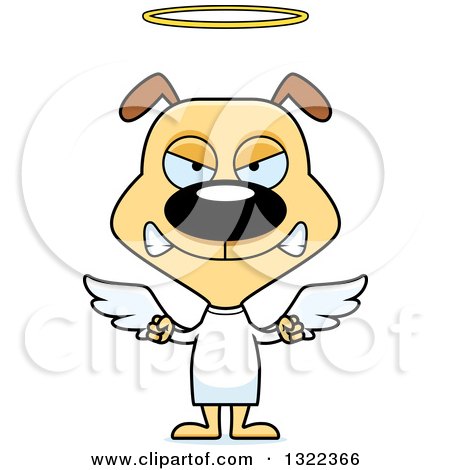 Clipart of a Cartoon Mad Dog Angel - Royalty Free Vector Illustration by Cory Thoman