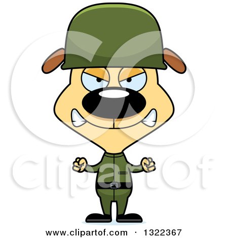Clipart of a Cartoon Mad Dog Soldier - Royalty Free Vector Illustration by Cory Thoman