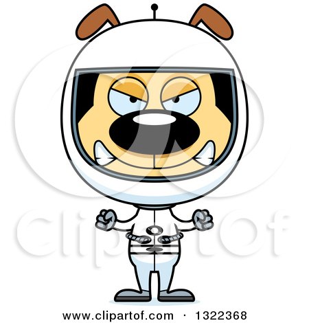 Clipart of a Cartoon Mad Dog Astronaut - Royalty Free Vector Illustration by Cory Thoman