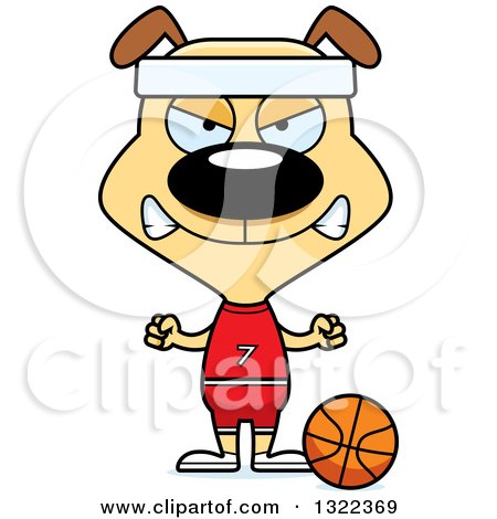 Clipart of a Cartoon Mad Dog Basketball Player - Royalty Free Vector Illustration by Cory Thoman