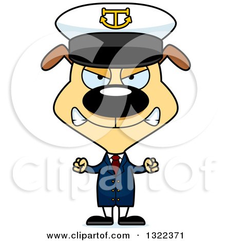 Clipart of a Cartoon Mad Dog Captain - Royalty Free Vector Illustration by Cory Thoman