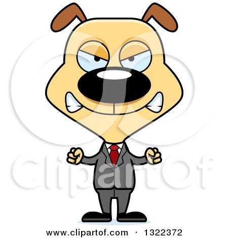 Clipart of a Cartoon Mad Dog Business Man - Royalty Free Vector Illustration by Cory Thoman