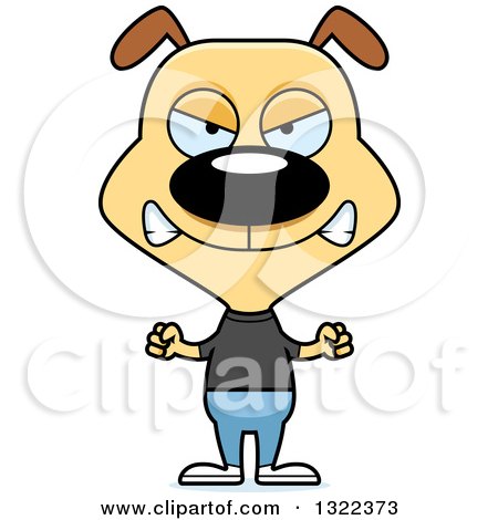Clipart of a Cartoon Mad Casual Dog - Royalty Free Vector Illustration by Cory Thoman