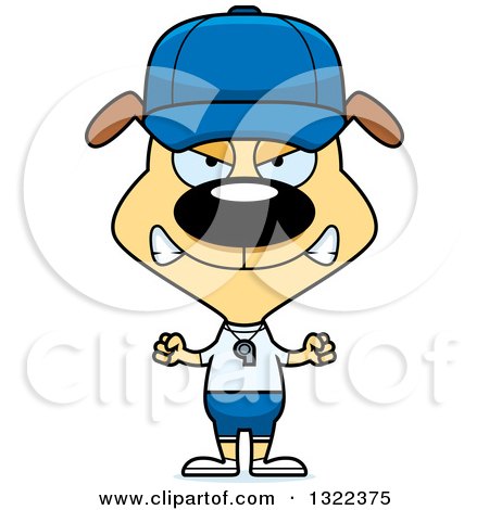 Clipart of a Cartoon Mad Dog Sports Coach - Royalty Free Vector Illustration by Cory Thoman