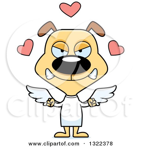 Clipart of a Cartoon Mad Cupid Dog - Royalty Free Vector Illustration by Cory Thoman