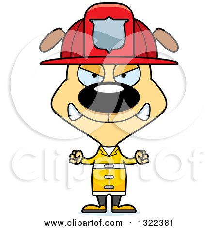 Clipart of a Cartoon Mad Dog Firefighter - Royalty Free Vector Illustration by Cory Thoman