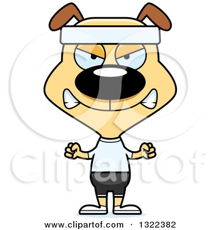 Clipart of a Cartoon Mad Fitness Dog - Royalty Free Vector Illustration by Cory Thoman