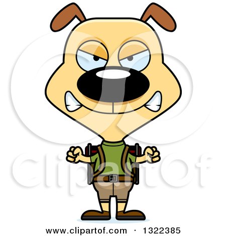 Clipart of a Cartoon Mad Dog Hiker - Royalty Free Vector Illustration by Cory Thoman