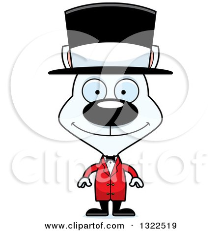 Clipart of a Cartoon Happy White Cat Circus Ringmaster - Royalty Free Vector Illustration by Cory Thoman