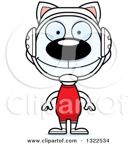 Clipart of a Cartoon Happy White Cat Wrestler - Royalty Free Vector Illustration by Cory Thoman