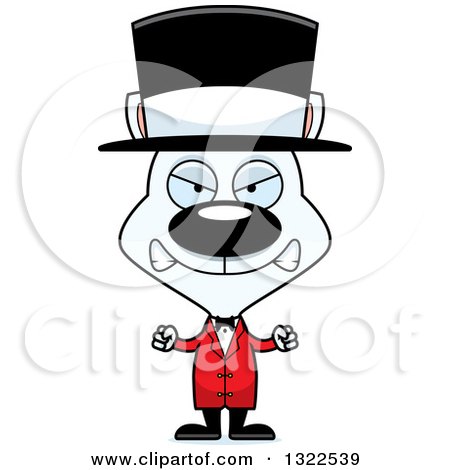 Clipart of a Cartoon Mad White Cat Circus Ringmaster - Royalty Free Vector Illustration by Cory Thoman