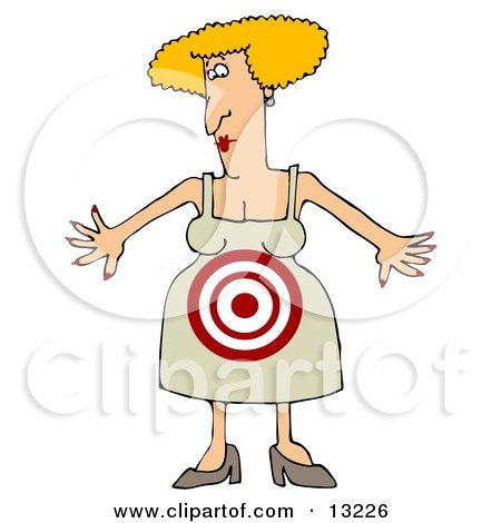 Woman With a Target on Her Stomach Clipart Illustration by djart