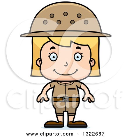 Clipart of a Cartoon Happy Blond White Girl Zookeeper - Royalty Free ... Girl Cartoon Zoo Keeper