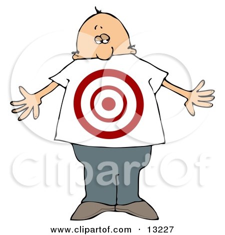 Man With a Target on His Stomach Clipart Illustration by djart