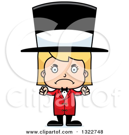 Clipart of a Cartoon Mad Blond White Girl Circus Ringmaster - Royalty Free Vector Illustration by Cory Thoman
