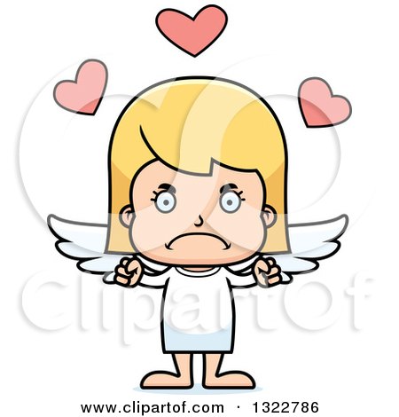 Clipart of a Cartoon Mad Blond White Girl Cupid - Royalty Free Vector Illustration by Cory Thoman