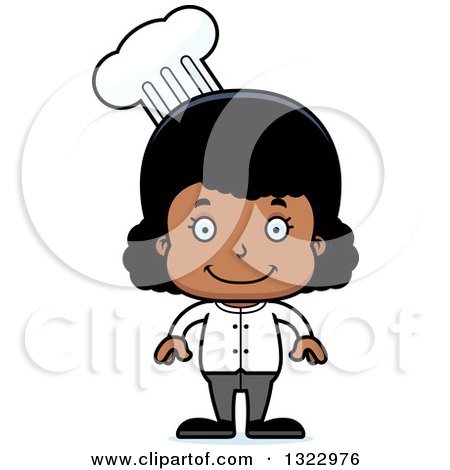 Clipart of a Cartoon Happy Black Girl Chef - Royalty Free Vector Illustration by Cory Thoman