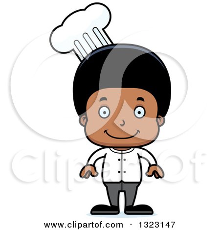 Clipart of a Cartoon Happy Black Boy Chef - Royalty Free Vector Illustration by Cory Thoman