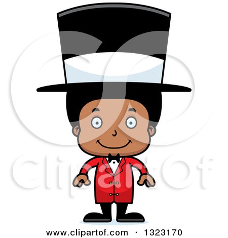 Clipart of a Cartoon Happy Black Boy Circus Ringmaster - Royalty Free Vector Illustration by Cory Thoman