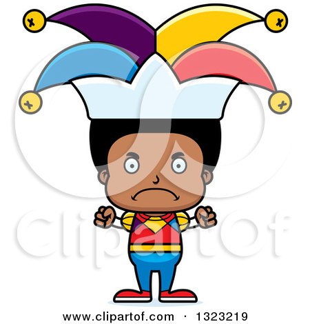 Clipart of a Cartoon Mad Black Boy Jester - Royalty Free Vector Illustration by Cory Thoman