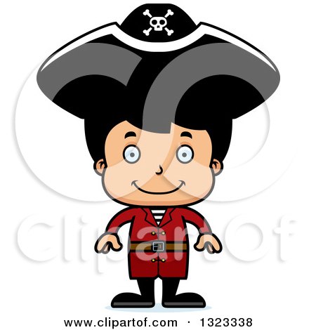 Clipart of a Cartoon Happy Hispanic Boy Pirate - Royalty Free Vector Illustration by Cory Thoman