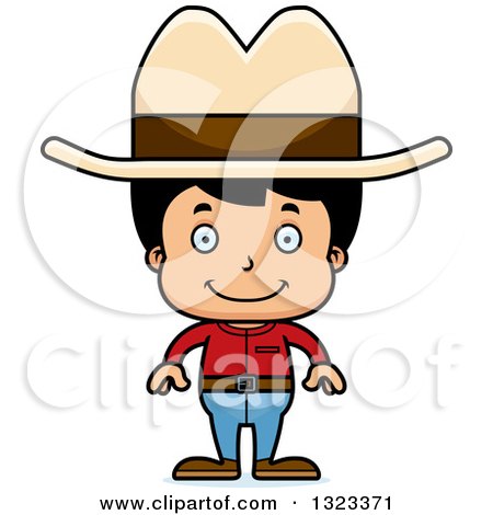 Clipart of a Cartoon Happy Hispanic Cowboy - Royalty Free Vector Illustration by Cory Thoman