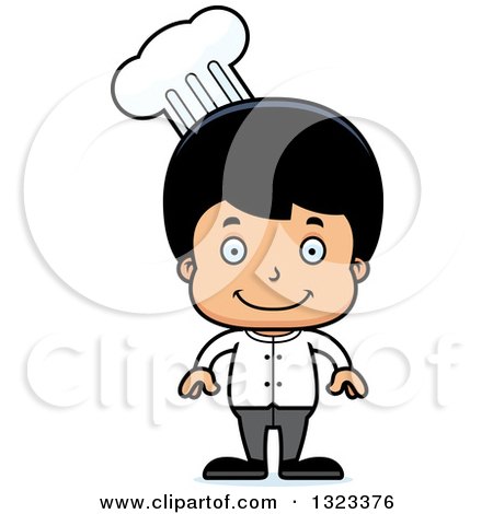 Clipart of a Cartoon Happy Hispanic Boy Chef - Royalty Free Vector Illustration by Cory Thoman