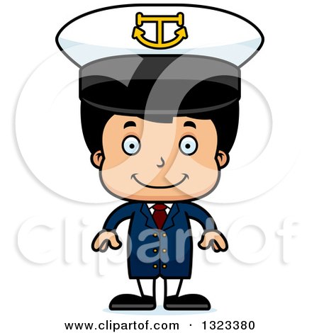 Clipart of a Cartoon Happy Hispanic Boy Captain - Royalty Free Vector Illustration by Cory Thoman