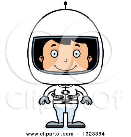 Clipart of a Cartoon Happy Hispanic Boy Astronaut - Royalty Free Vector Illustration by Cory Thoman
