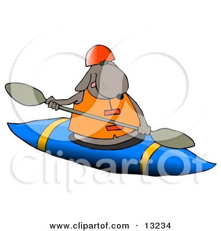 Happy Dog Kayaking Clipart Illustration by djart