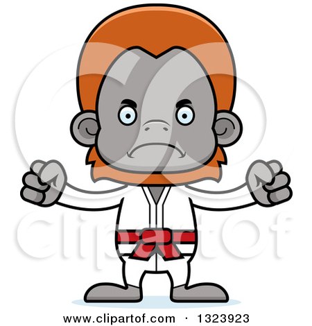 Clipart of a Cartoon Mad Karate Orangutan Monkey - Royalty Free Vector Illustration by Cory Thoman